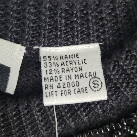 Vintage Beaded Crew Neck Pullover Sweater size S black 80s 90s ramie blend, New - Picture 6 of 8